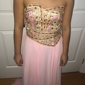 Pink/gold prom dress